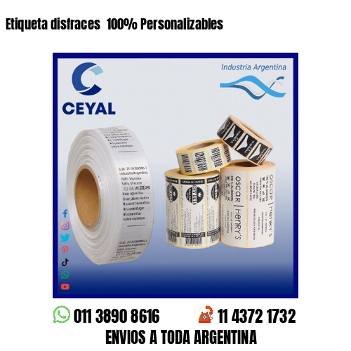 Etiqueta disfraces  100% Personalizables