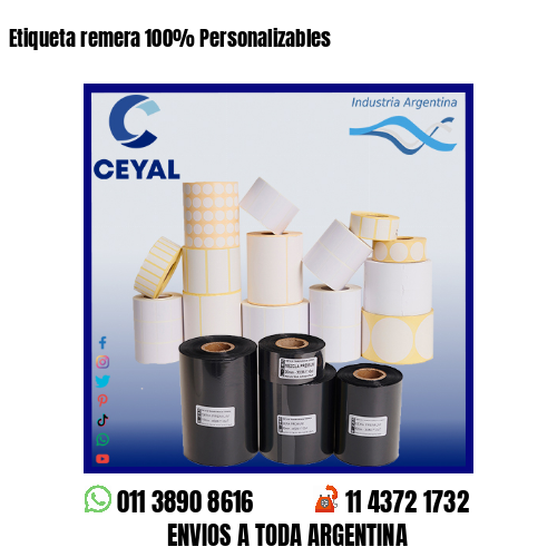 Etiqueta remera 100% Personalizables