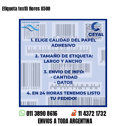 Etiqueta textil flores X500