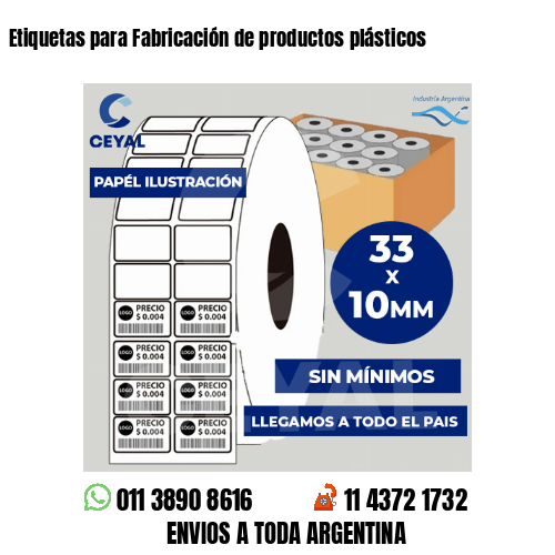 Etiquetas para Fabricación de productos plásticos