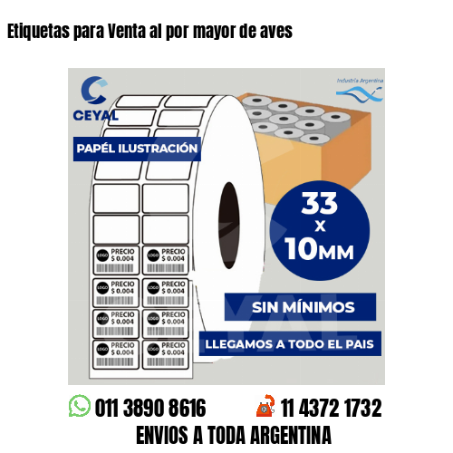 Etiquetas para Venta al por mayor de aves
