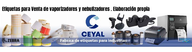 Etiquetas para Venta de vaporizadores y nebulizadores . Elaboración propia