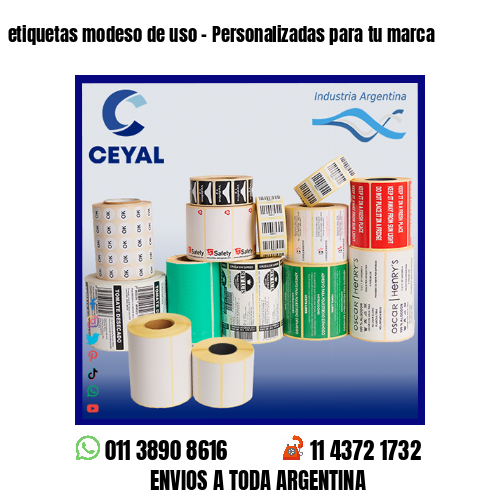 etiquetas modeso de uso – Personalizadas para tu marca