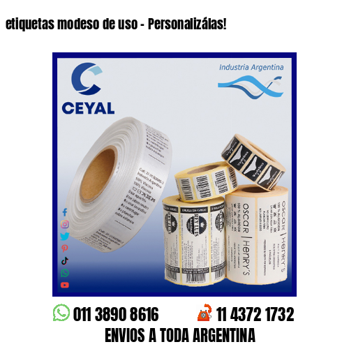 etiquetas modeso de uso – Personalizálas!