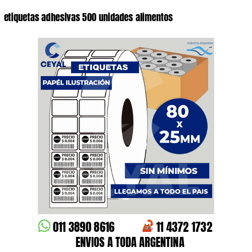 etiquetas adhesivas 500 unidades alimentos
