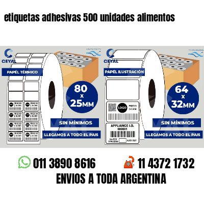 etiquetas adhesivas 500 unidades alimentos