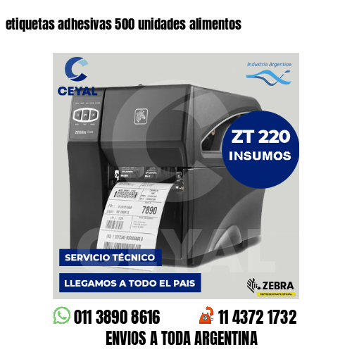 etiquetas adhesivas 500 unidades alimentos