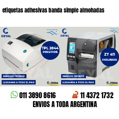 etiquetas adhesivas banda simple almohadas