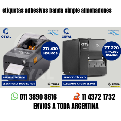 etiquetas adhesivas banda simple almohadones
