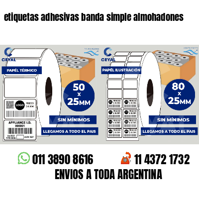 etiquetas adhesivas banda simple almohadones