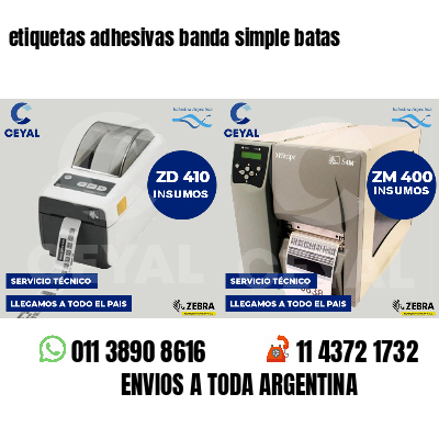 etiquetas adhesivas banda simple batas