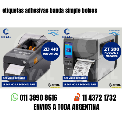 etiquetas adhesivas banda simple bolsos