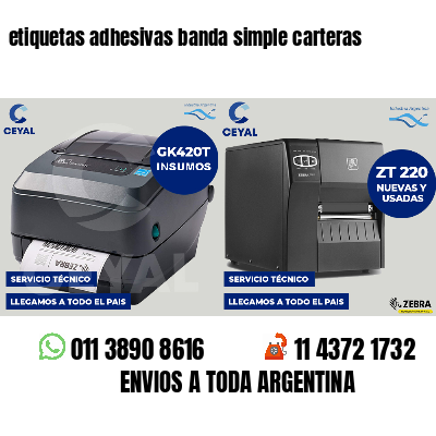 etiquetas adhesivas banda simple carteras
