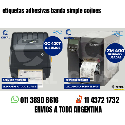 etiquetas adhesivas banda simple cojines