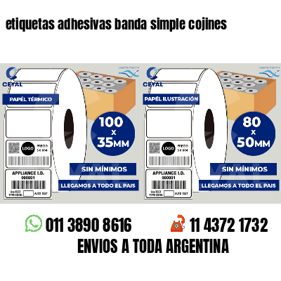 etiquetas adhesivas banda simple cojines