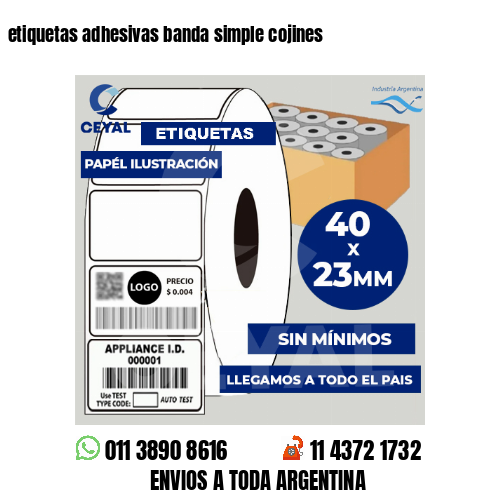 etiquetas adhesivas banda simple cojines