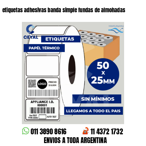 etiquetas adhesivas banda simple fundas de almohadas