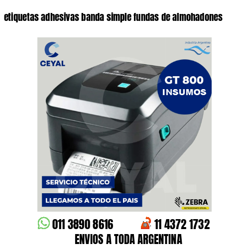 etiquetas adhesivas banda simple fundas de almohadones