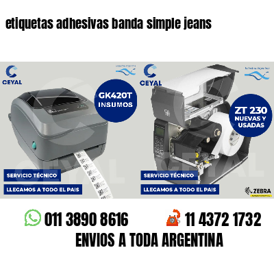 etiquetas adhesivas banda simple jeans