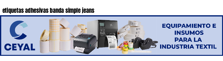 etiquetas adhesivas banda simple jeans