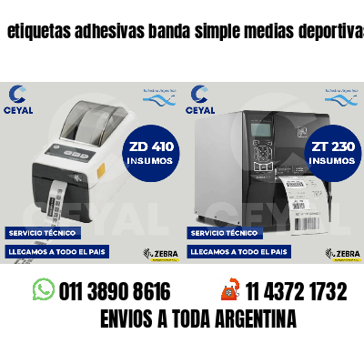 etiquetas adhesivas banda simple medias deportivas