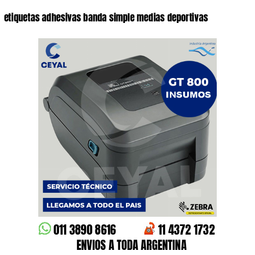 etiquetas adhesivas banda simple medias deportivas