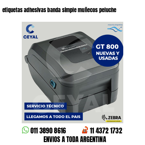etiquetas adhesivas banda simple muñecos peluche
