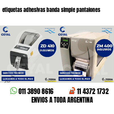 etiquetas adhesivas banda simple pantalones