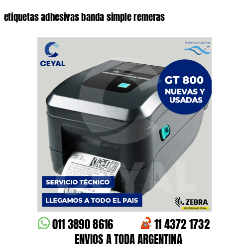 etiquetas adhesivas banda simple remeras