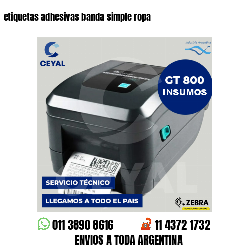 etiquetas adhesivas banda simple ropa