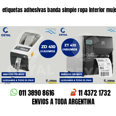 etiquetas adhesivas banda simple ropa interior mujer