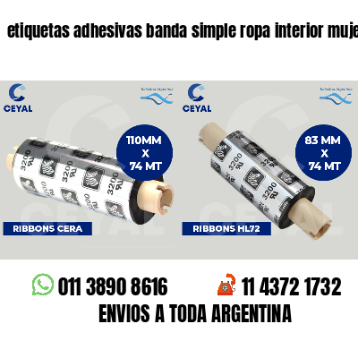 etiquetas adhesivas banda simple ropa interior mujer