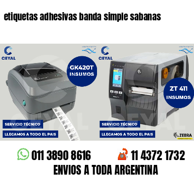 etiquetas adhesivas banda simple sabanas