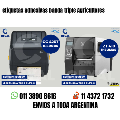 etiquetas adhesivas banda triple Agricultores