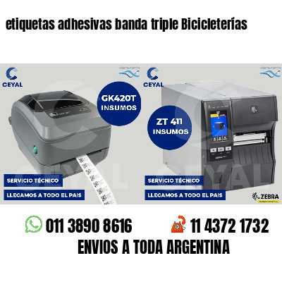 etiquetas adhesivas banda triple Bicicleterías