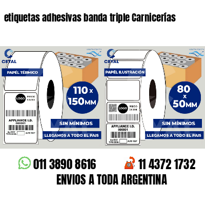 etiquetas adhesivas banda triple Carnicerías
