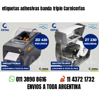 etiquetas adhesivas banda triple Carnicerías