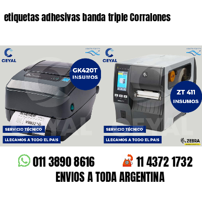 etiquetas adhesivas banda triple Corralones