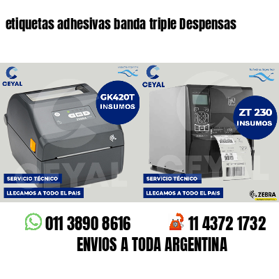 etiquetas adhesivas banda triple Despensas