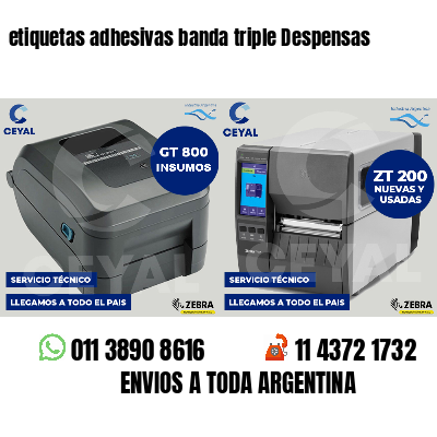 etiquetas adhesivas banda triple Despensas