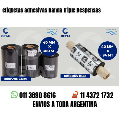 etiquetas adhesivas banda triple Despensas
