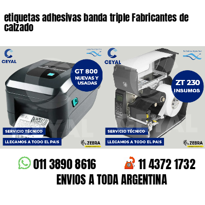 etiquetas adhesivas banda triple Fabricantes de calzado