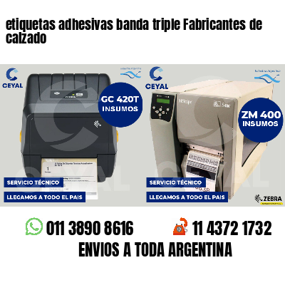 etiquetas adhesivas banda triple Fabricantes de calzado