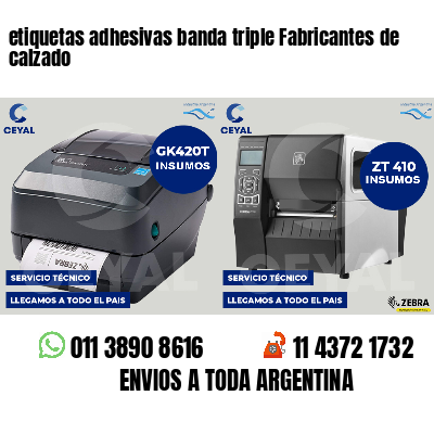 etiquetas adhesivas banda triple Fabricantes de calzado