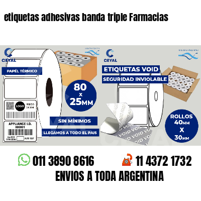 etiquetas adhesivas banda triple Farmacias