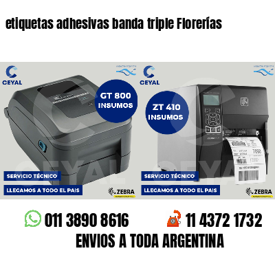 etiquetas adhesivas banda triple Florerías