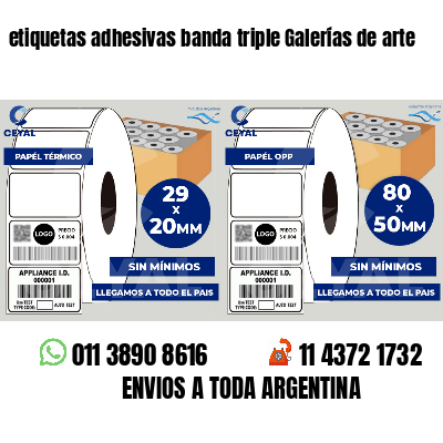 etiquetas adhesivas banda triple Galerías de arte