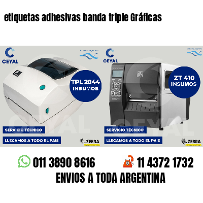 etiquetas adhesivas banda triple Gráficas