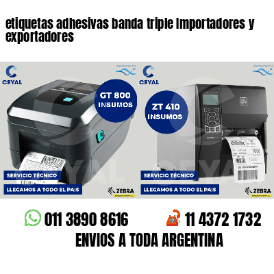 etiquetas adhesivas banda triple Importadores y exportadores