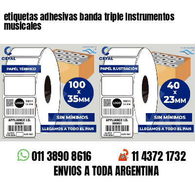 etiquetas adhesivas banda triple Instrumentos musicales